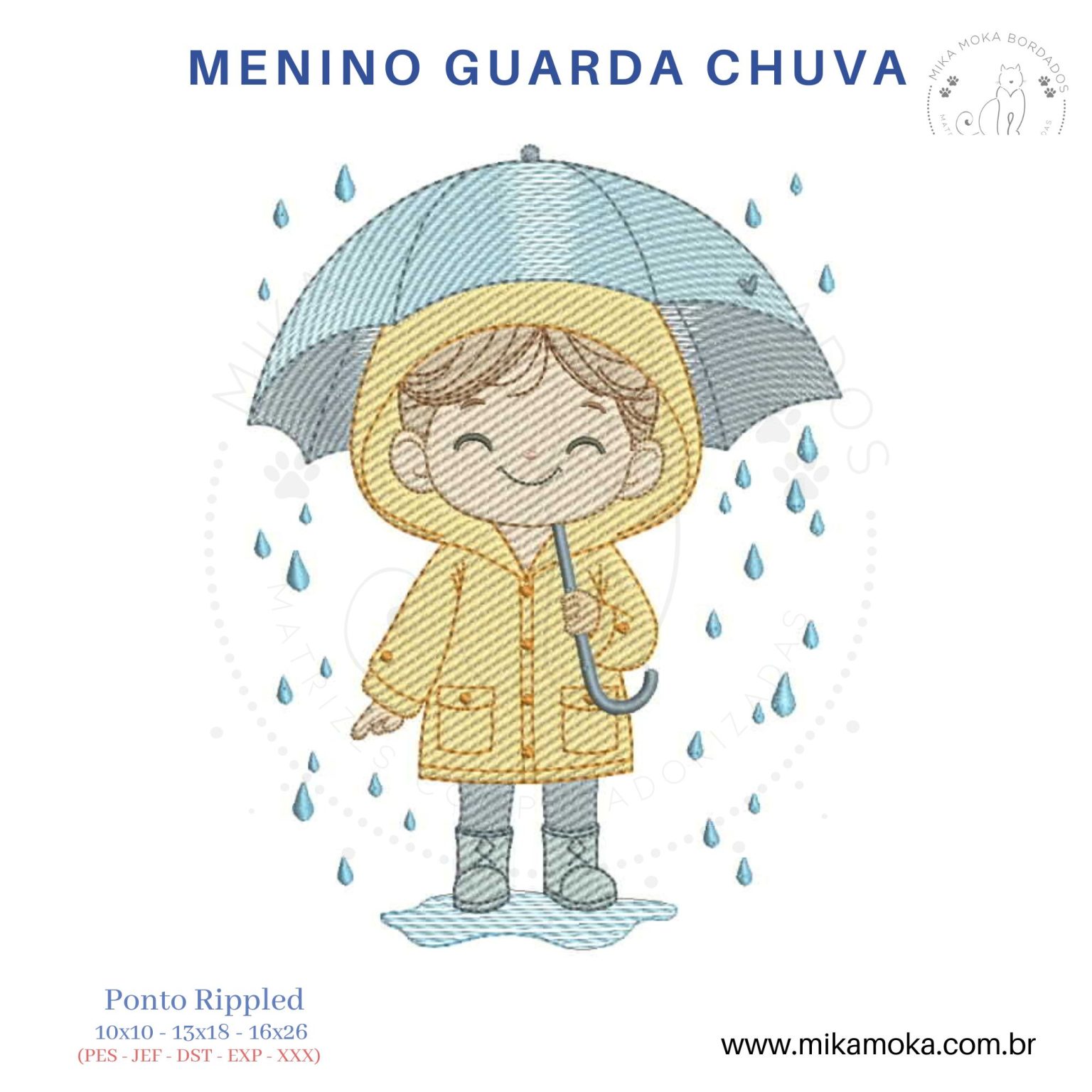 Menino de Guarda Chuva - Mika Moka